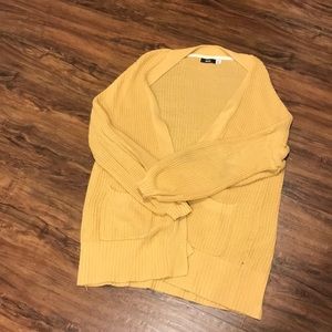 BDG Oversized Yellow Balloon Cardigan Sweater